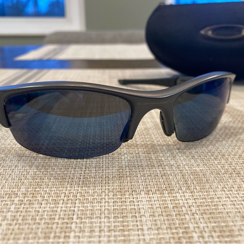 Oakley Flak Jacket Men's Sunglasses Ice Polarized Lens
